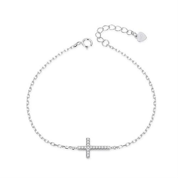 Armband - AGATO - AGB763/21 - Sterling silver - Justerbar längd 17 cm - Kors med zirkon