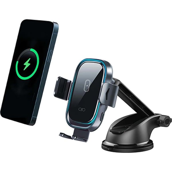 Trådlös bilmagnetladdare 15W Qi Fönster / Instrumentbräda Svart + Livstidsgaranti