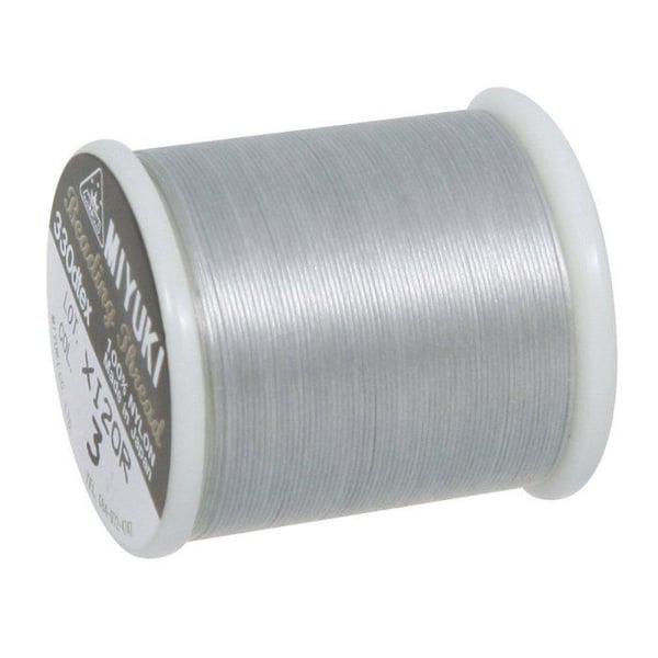 Tråd för Delica rocailles, 0,27 mm, rulle 50 m, 1 rulle, silver