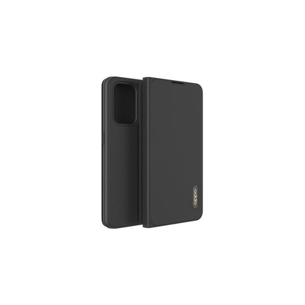 Folio Flip Cover för Oppo A94 5G - Svart - OPPO - Stel - Polyuretan och polykarbonat - Flik - Slät