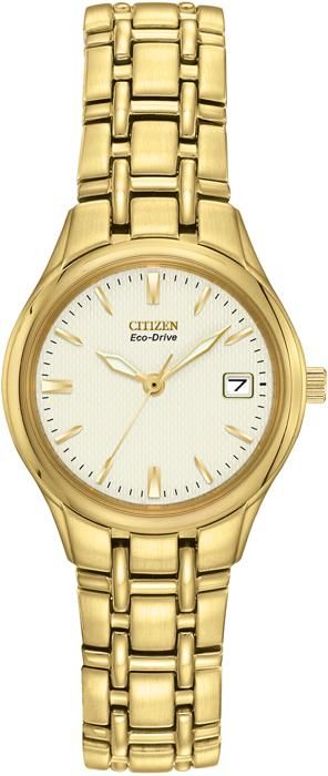 Damklocka - Citizen - Eco-Drive EW1262-55P - Guldpläterat stål - 5 Atm vattentät - Chic stil