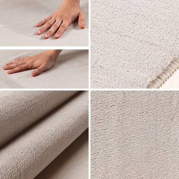 Ayyildiz Modern design matta Crème 200 cm rund kort lugg, Enfärgad, för Vardagsrum, halkfri baksida