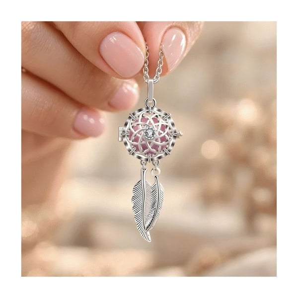 Sun dreamcatcher graviditet bola med rosa kristallkula