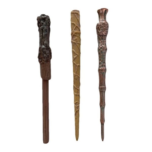 Set med 3 Harry Potter Deluxe Trollstavar