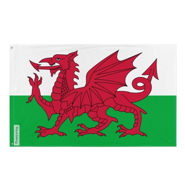 Wales flag – 96 x 144 cm – Hållbar Polyester – 2 Metallöljett – Inomhus / Utomhus – Pixelforma