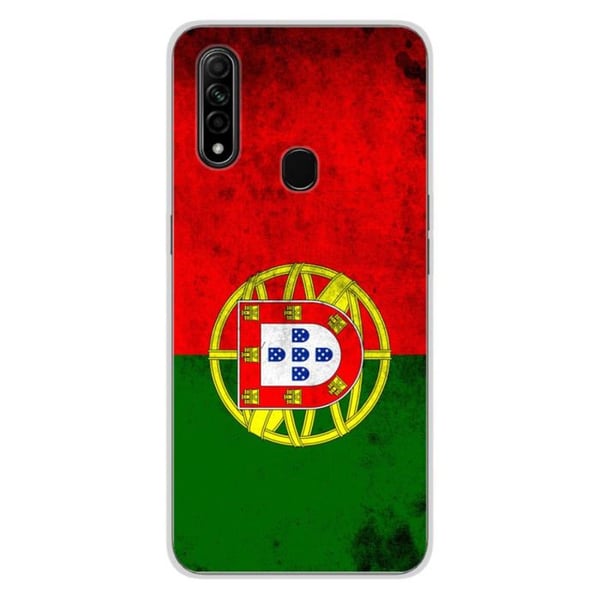 1001Coques - Silikonskal kompatibelt med Oppo A31 - Mönster med Portugals flagga - Originaldesign tryckt i Frankrike