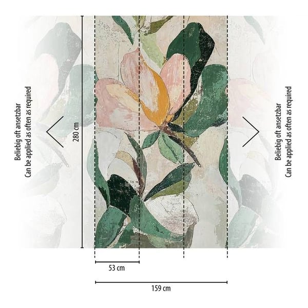 A.S. Creation Fototapet 8.80 x 0.53 m Livingwalls Abstrakt Tapet Grön 791443 Blommig CosmoLiving av Cosmopolitan