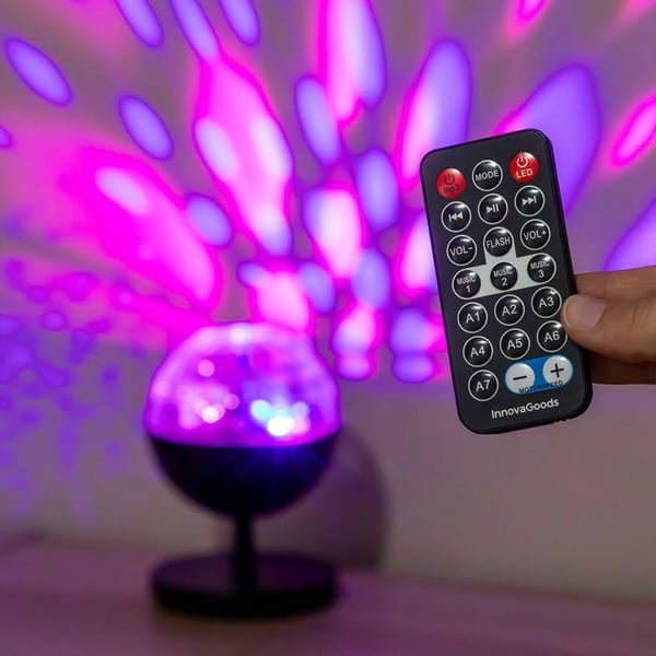 Uppladdningsbar LED-projektor med högtalare - INNOVAGOODS - Istarlyt - Bluetooth 5.1 - 360° rotation - USB-C uppladdningsbar