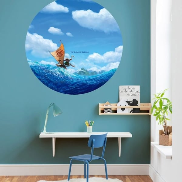 Komar Digitalt Tapet Foto på Nonwoven Disney Vaiana Maui Hav 125 x 125 cm Klistermärken