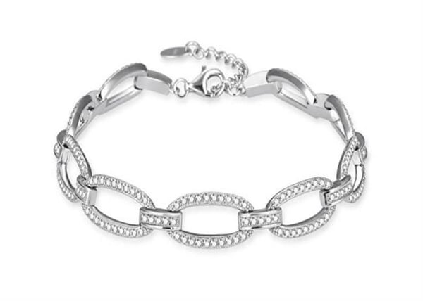 Armband - AGATO - AGB779/21 - Rhodinerad silver - Kubisk zirkon - Justerbar längd 17-21 cm
