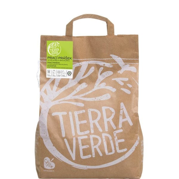 TIERRA VERDE tvättpulver för vitt tvätt och blöjor 5 kg (333 tvättar)