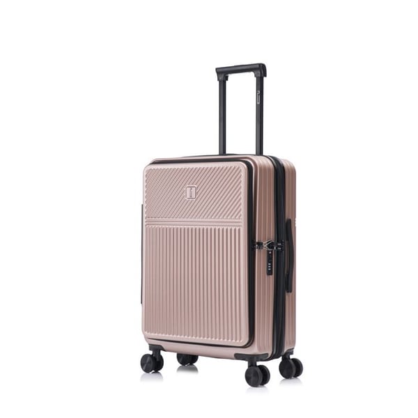 CELIMS Frankrike - Mellanstor resväska 65 cm Front Procket | Hård resväska | TSA-lås | Roséguld