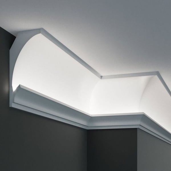 PROVISTON Ljuslist XPS 115 x 90 x 1150 mm Vit Indirekt belysning LED-belysning