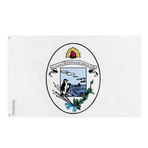 Flagga Río Grande (Argentina) – 192 x 288 cm – Hållbar Polyester – 2 Metalöljett – Inomhus / Utomhus – Pixelforma