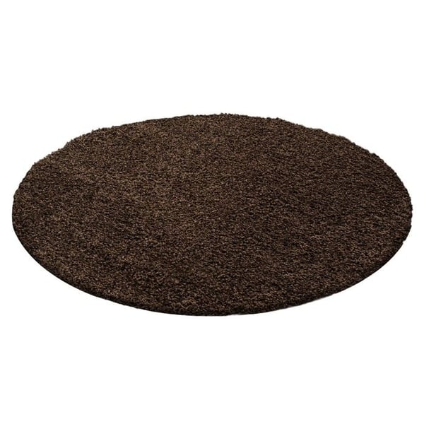 Téppich shaggy med lång lugg i en unik färg BRUN (80x80 cm rund) Téppich shaggy med lång lugg i en unik färg BRUN (80x80 cm rund)