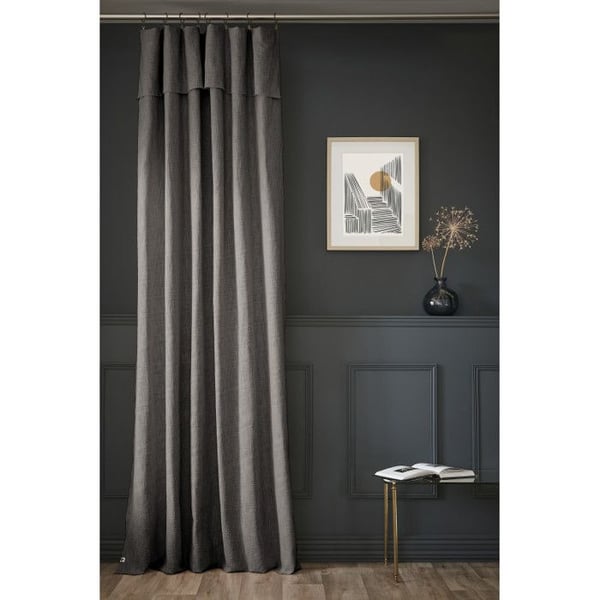 Justerbar gardin + 8 klämringar "Sixtine" 140 x 270 cm l'Effet Papillon - Sixtine Ardoise - 2 justerbara paneler 140 x 270 cm
