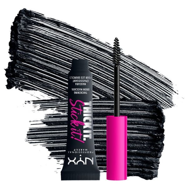 Mascara Øjenbryn - NYX PROFESSIONAL MAKEUP - Thick It. Stick It! - Farve: Sort - Tilsyneladende resultat i 16 timer - Vegansk