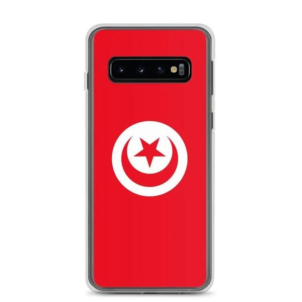 Mobilskal – Tunisiens flagga – Kompatibel med Samsung Galaxy S10 – Mjuk fodral – Slitstark och stötsäker – Pixelforma