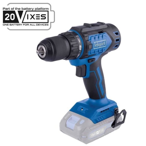 BC-DD60-X sladdlös borrskruvdragare - borstlös 60 Nm 13mm chuck - SCHEPPACH 20V IXES - utan batteri eller laddare