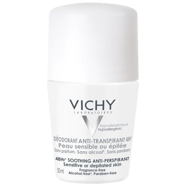 Vichy Deodorant Antiperspirant Känslig Hud 48h Roll-On Paket med 2 x 50ml