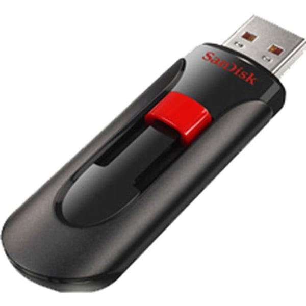 USB-nyckel - SANDISK - Cruzer Glide - 256 GB - USB 2.0 - Svart och röd