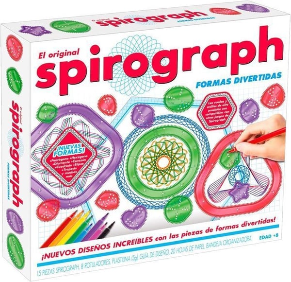 Spirograph - Roliga Former - 12 hjul - 8 märkare