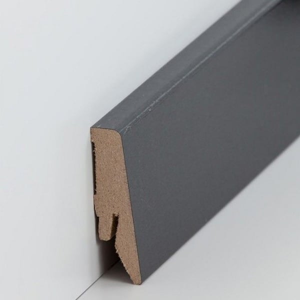 PROVISTON Sockel nr 241 MDF 18 x 58 x 2500 mm grå att limma, klämma, skruva & spika Belagd MDF-kärna 25 meter | 10 stycken
