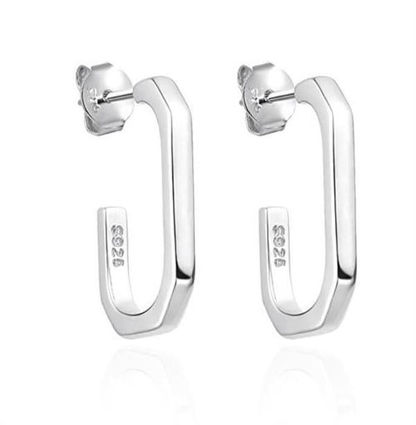 Örhängen - AGATO - AGT-E136P - Silver 925 - Halvringar - Rhodinerade