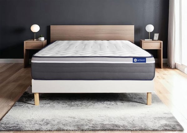 Madrass- och boxspringset 135x200 cm - Actiflex Plus - Vitt boxspringkit