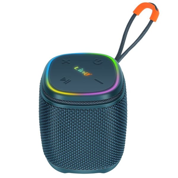 Mini Bluetooth-högtalare 5W Vattentålig IPX6 med LED-belysning LinQ Blå