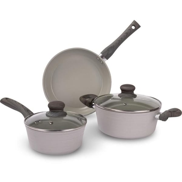 Kökskärl - LAMART - LT1284 STRIPE - 5 delar - Induktionskompatibel - Ugnscompatibel