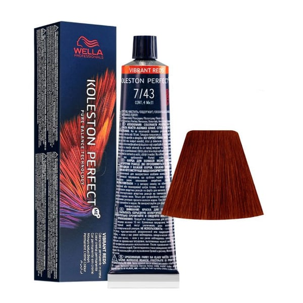 7-43 Medium Golden Red Blonde Wella Koleston perfect Me+ Vibrant Reds 60ml
