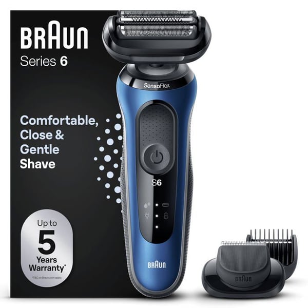 Rasyrmaskin - Braun - Series 6 61-B1500s - SensoFlex - Wet & Dry - Blå