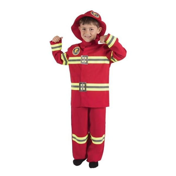 Brandmanskostym - Barnbrandman - Röd - Unisex - Från 3 år