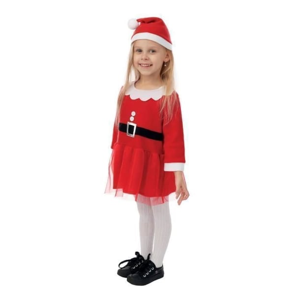 Julklänning Tomtemor Barn - PTIT CLOWN - Tutu Röd och Vit - Bekväm - 3 till 12 år
