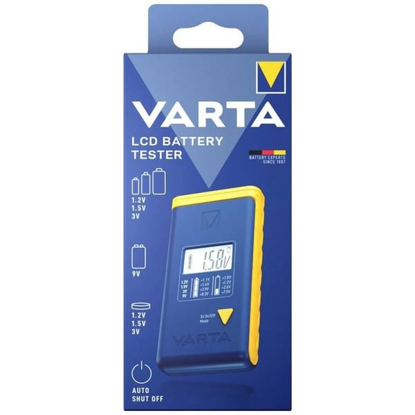 Varta LCD Batteritest Tester område for måling (batteritest) 1,2 V, 1,5 V, 3 V, 9 V batteri, batteri 00893 1