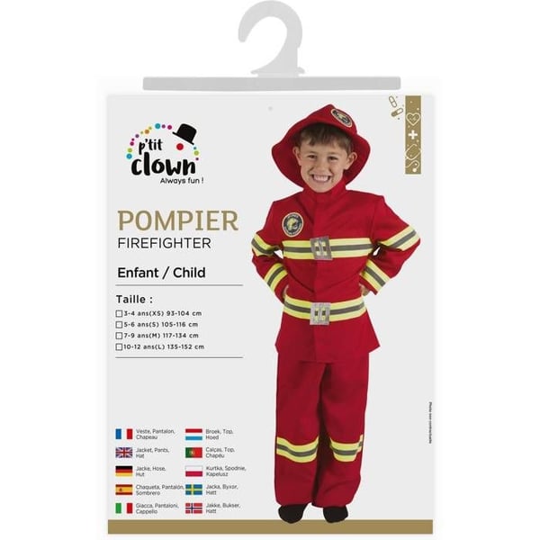 Brandmanskostym - Barnbrandman - Röd - Unisex - Från 3 år