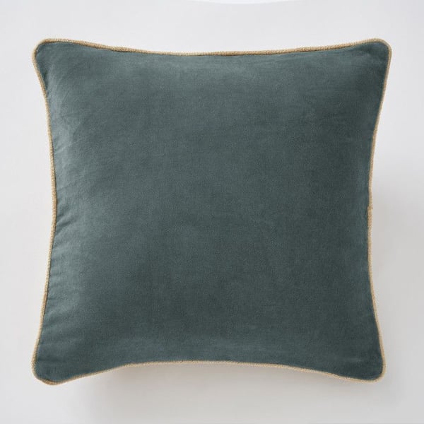 Kudde med avtagbart flätat överdrag 45 x 45 cm "César" Cotton Velvet - César Ardoise