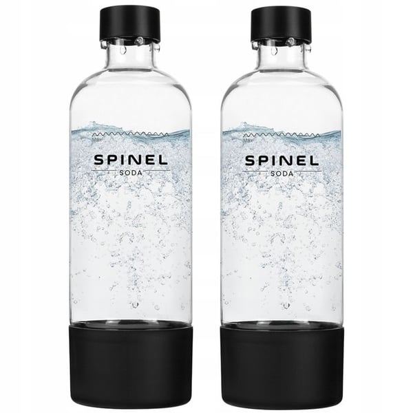 Återanvändbara flaskor - Spinel Soda - BubbleON 1L - Paket om 2 - Vattentäta - BPA-fria - Kompakta