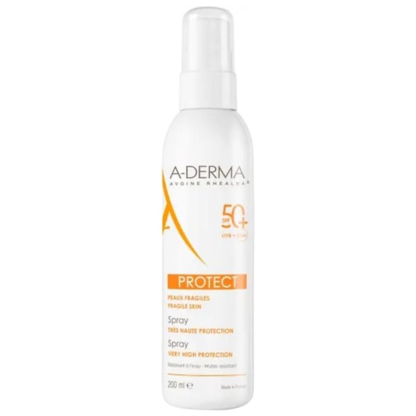 Spraysol - Aderma - Skydd SPF50+ - 200ml - Vattentålig - Utan parabener