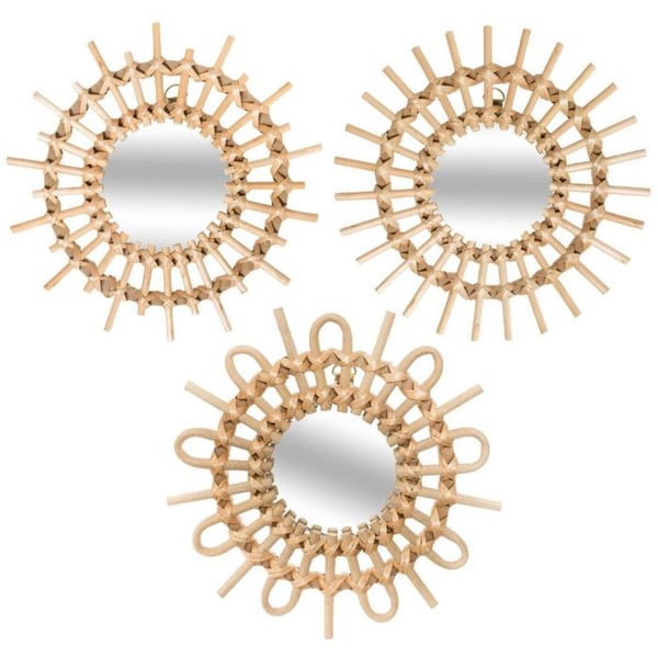Set med 3 rotting Soleil speglar Diameter 28 cm Atmosphera