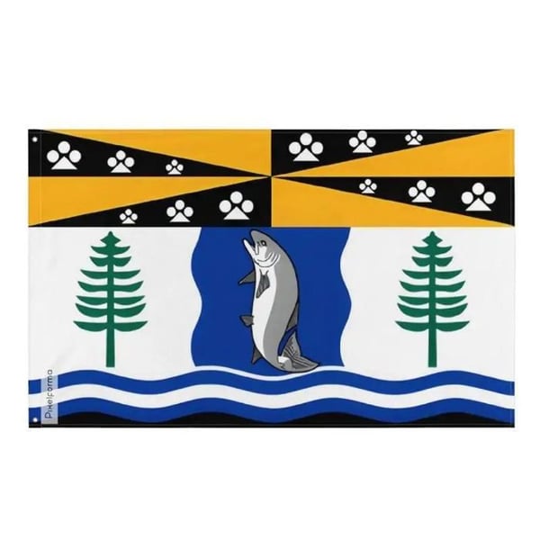 Flagga Campbell River – 120 x 180 cm – Hållbar Polyester – 2 Metalöglor – Inomhus / Utomhus – Pixelforma