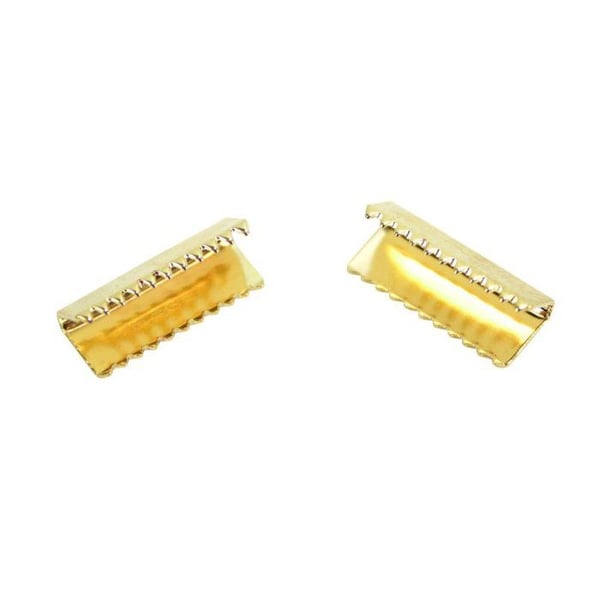 MégaCréa DIY - Snörhållare eller bandändar Guld 4 stycken