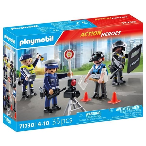 PLAYMOBIL 71730 Polisyrke-set 4 poliser, Actionhjältar, Poliserna, 35 delar, Från 4 år