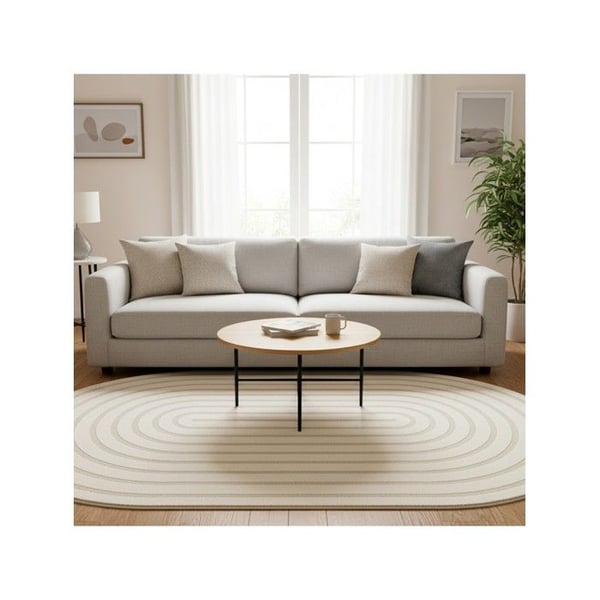 Matta - MELIS HOME - 160x230 cm - Kräm - Organisk form - Grafiskt mönster i relief