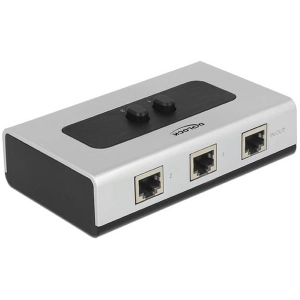 RJ45-switch - DELOCK - 2 porte - Bidirektionel - Manuel - Gigabit Ethernet