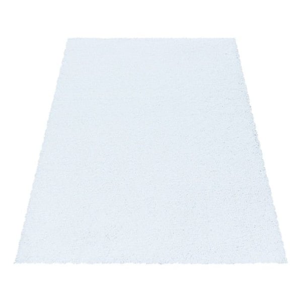 Shaggy matta - MELIS HOME - Enfärgad design - Vit - 80 cm (rund) - Hår 30 mm