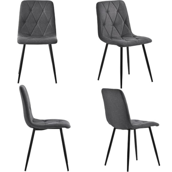 Spisestuestole - MUVOE - Sæt af 4 - Mørkegrå - Metalstruktur - Moderne design