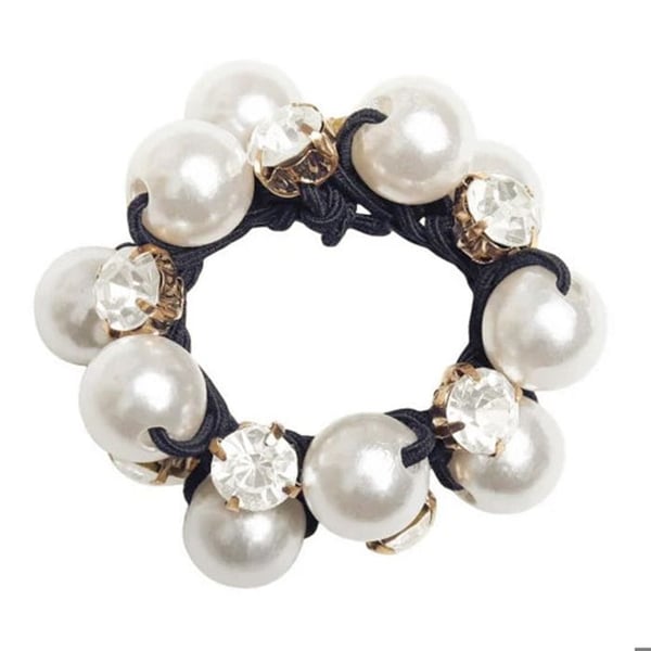 Hårsnodd - AVIZAR - Flätad Svart - Pärlor och Strass - Bekväm - Elegant