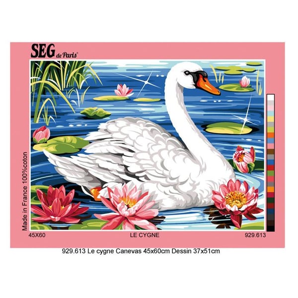 Antik duk Le cygne 45x60cm